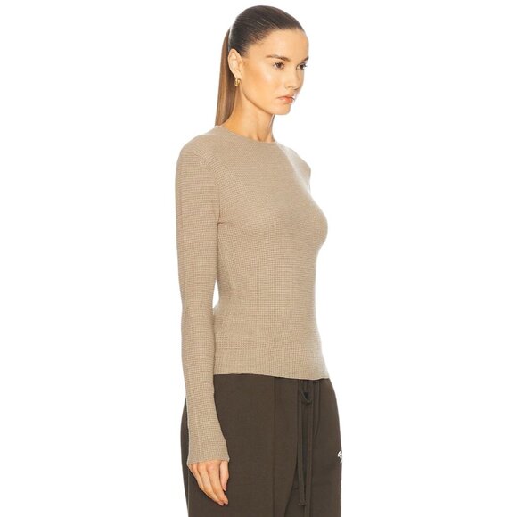 Fear of God ESSENTIALS Fitted Sweater in Desert Sand Medium Womens Top - Picture 2 of 15